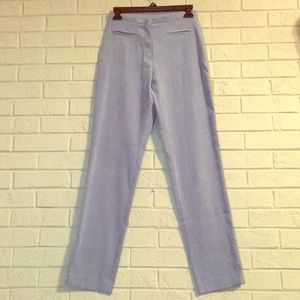 High Waisted Blue Faux-Suede Trousers